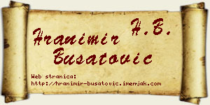 Hranimir Bušatović vizit kartica